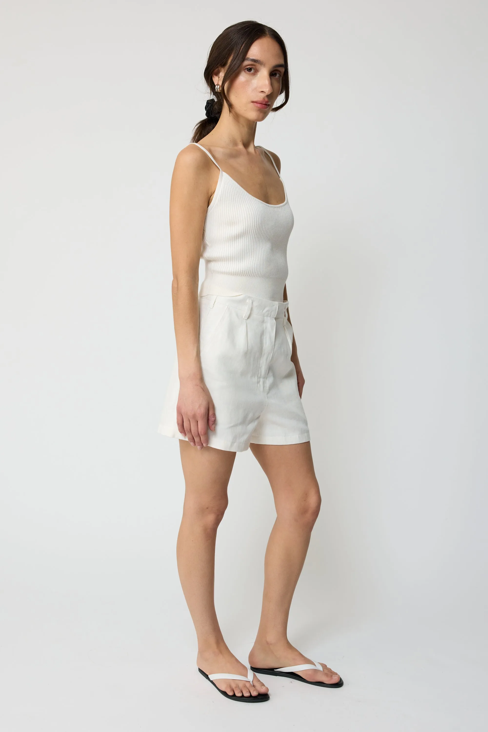 Linen Pleated Shorts