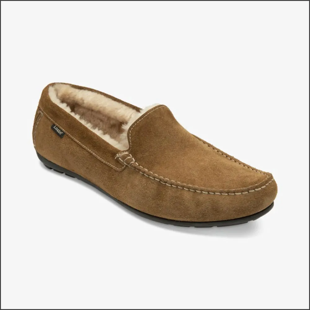 Loake Guards Tan Suede Slippers>