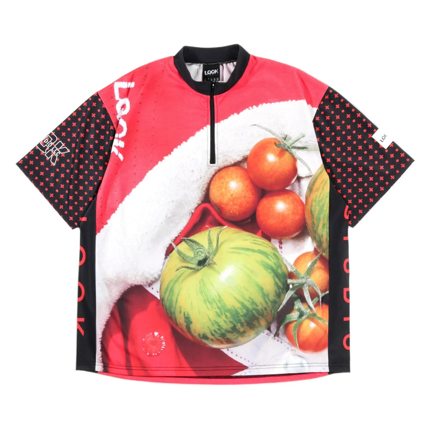 Eye-catching LQQK Studio Loose Tomato Print Cycling Jersey - Stand Out on the Road!