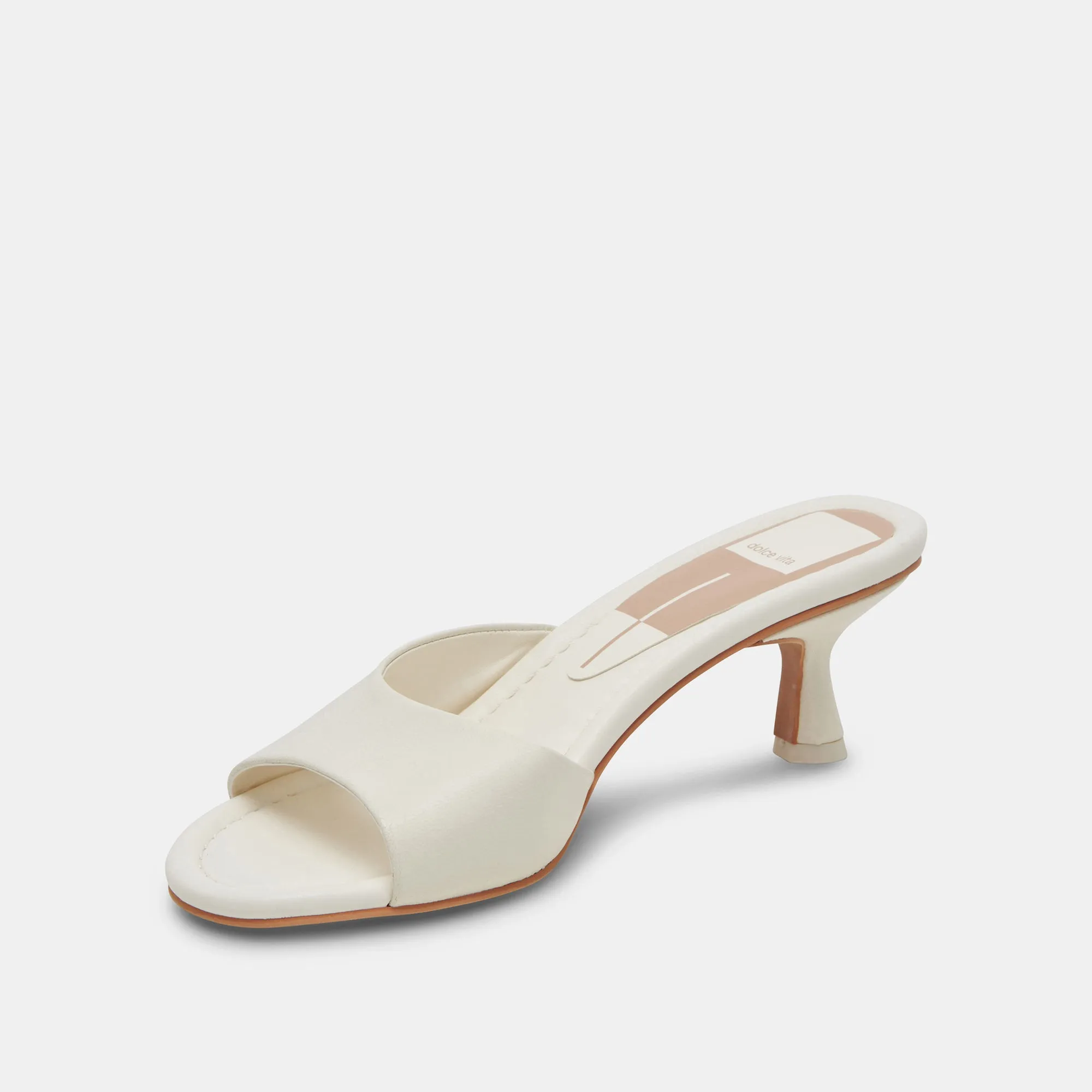 MACOY HEELS WHITE LEATHER