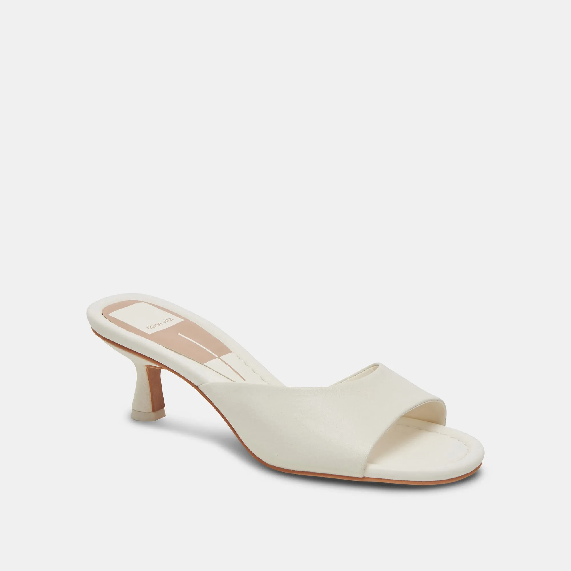 MACOY HEELS WHITE LEATHER