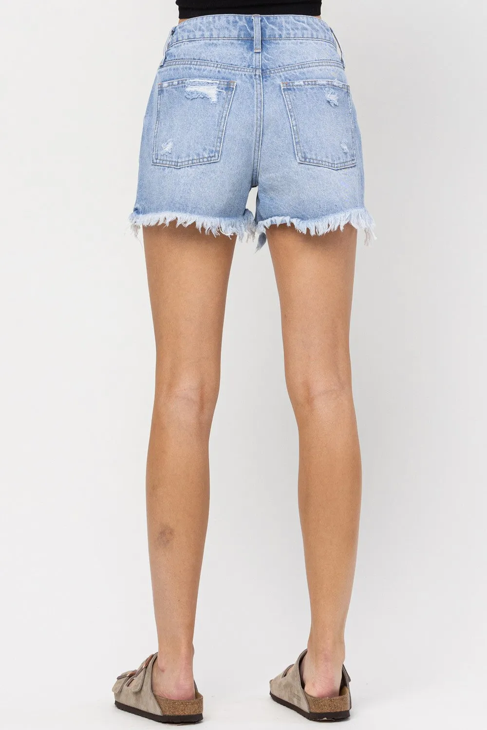 Mid Rise Distressed Shorts