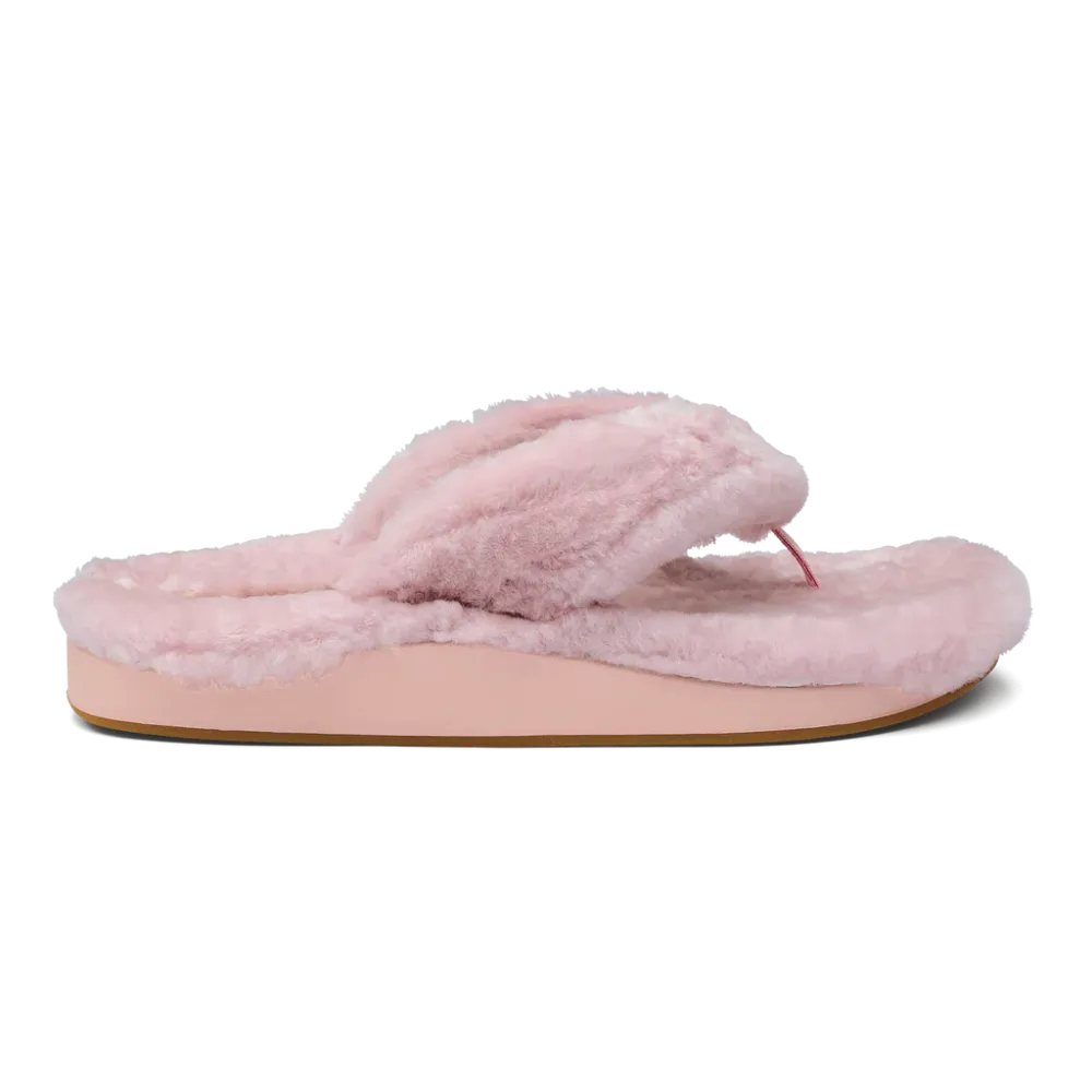 Olukai Women's Kipe'a Heu Shearling Slipper - Pink Clay