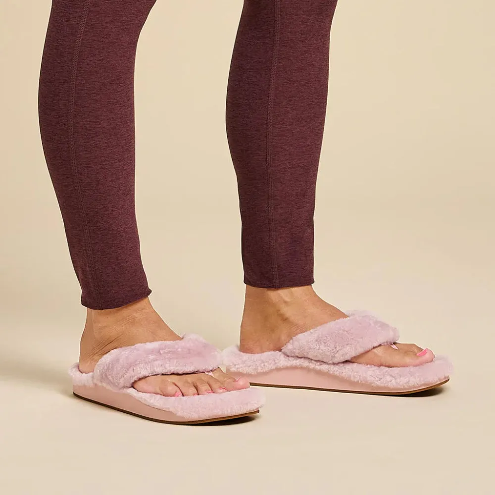 Olukai Women's Kipe'a Heu Shearling Slipper - Pink Clay