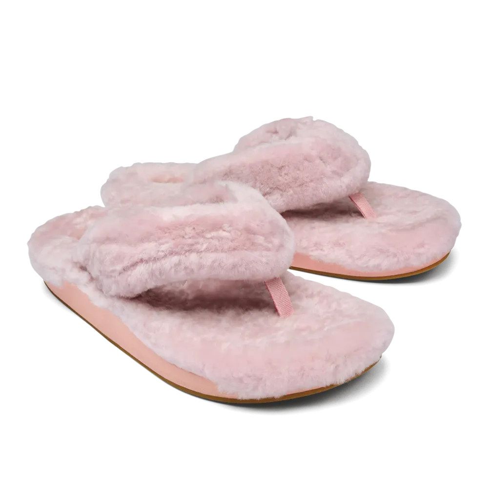 Olukai Women's Kipe'a Heu Shearling Slipper - Pink Clay