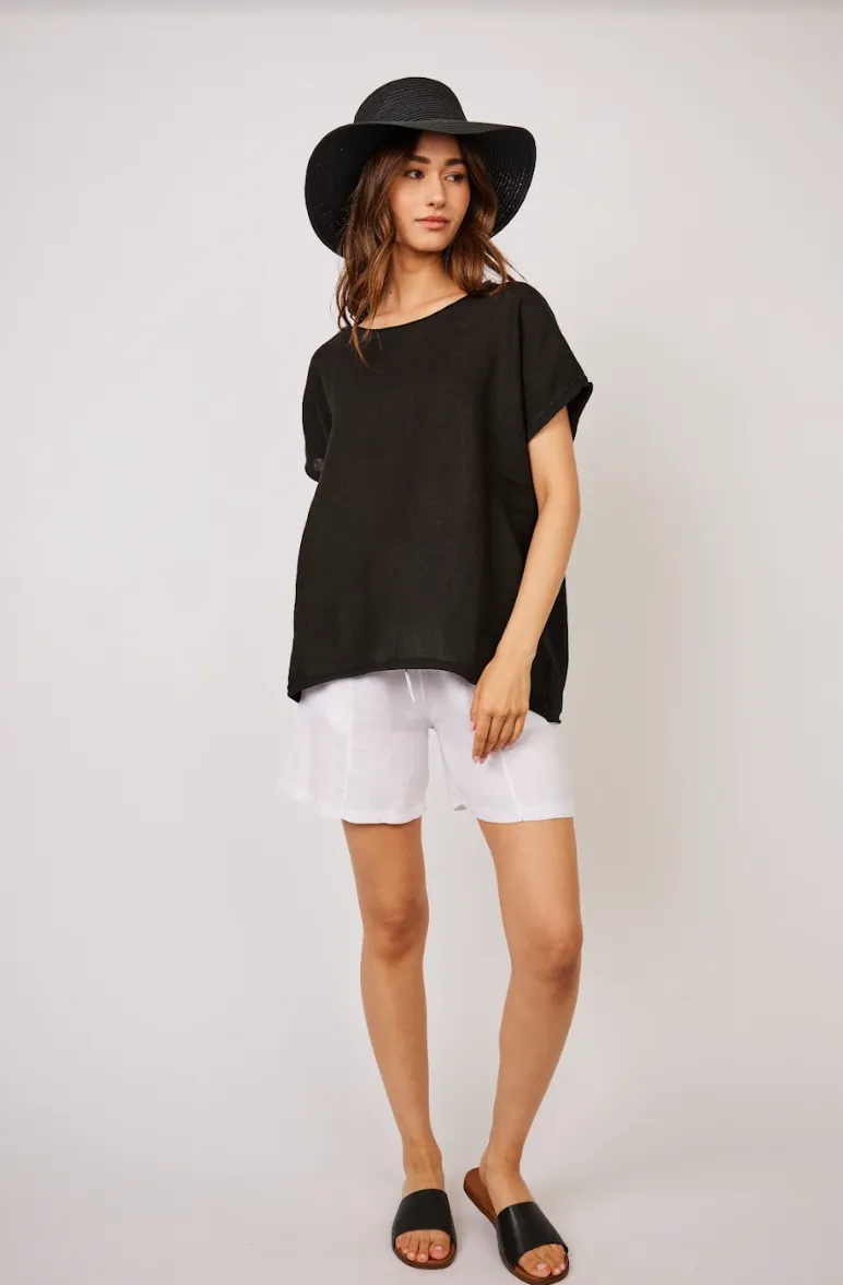 PATCH POCKET LINEN SHORTS - PISTACHE