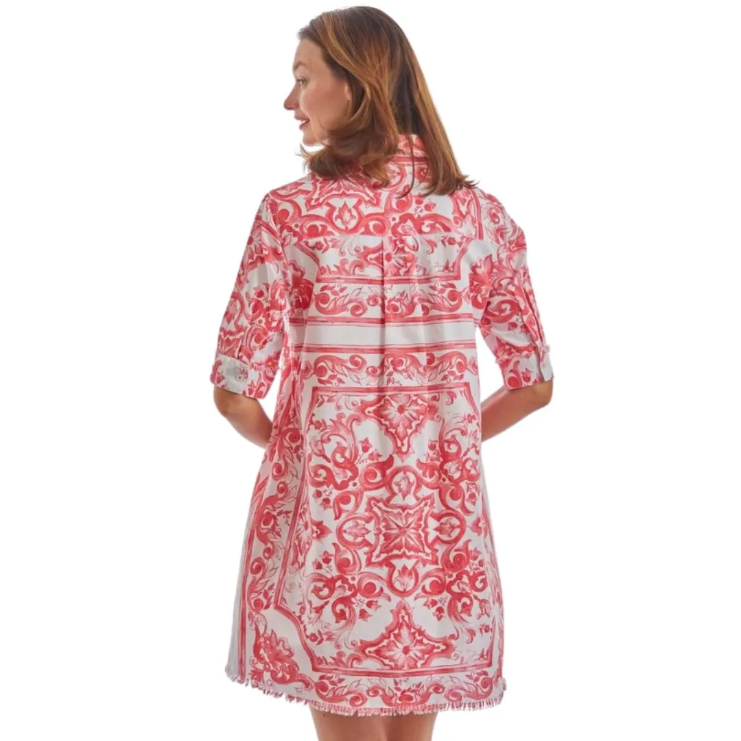 Pink & White Tile Print Dress