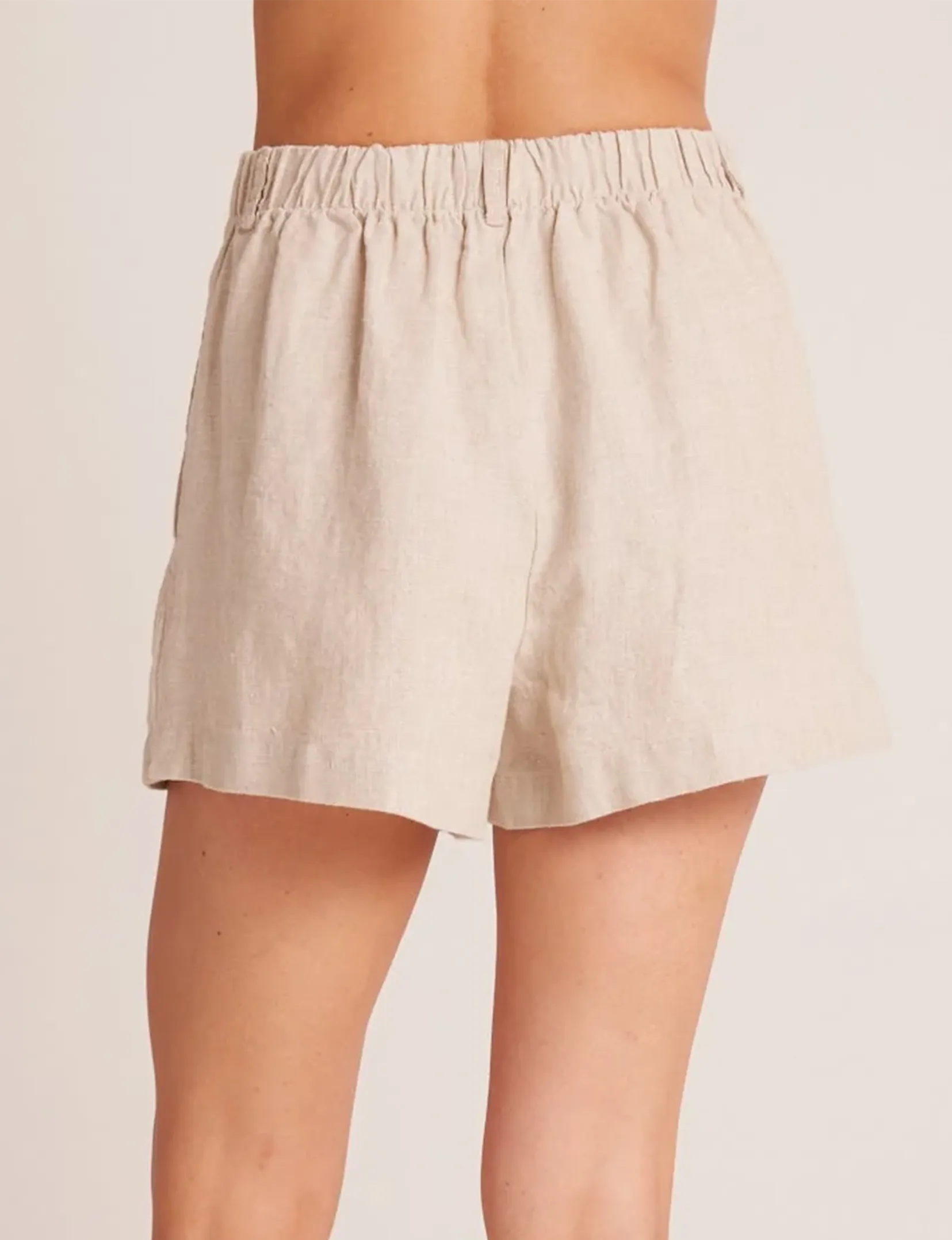 Pleat Front Linen Trouser Short, Sand