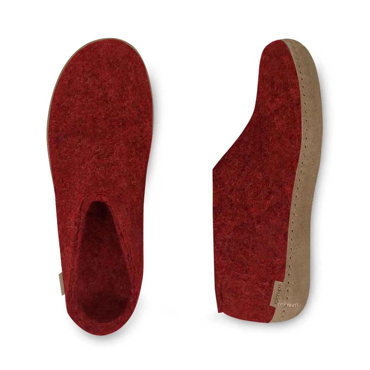 Shoe with leather sole - Red