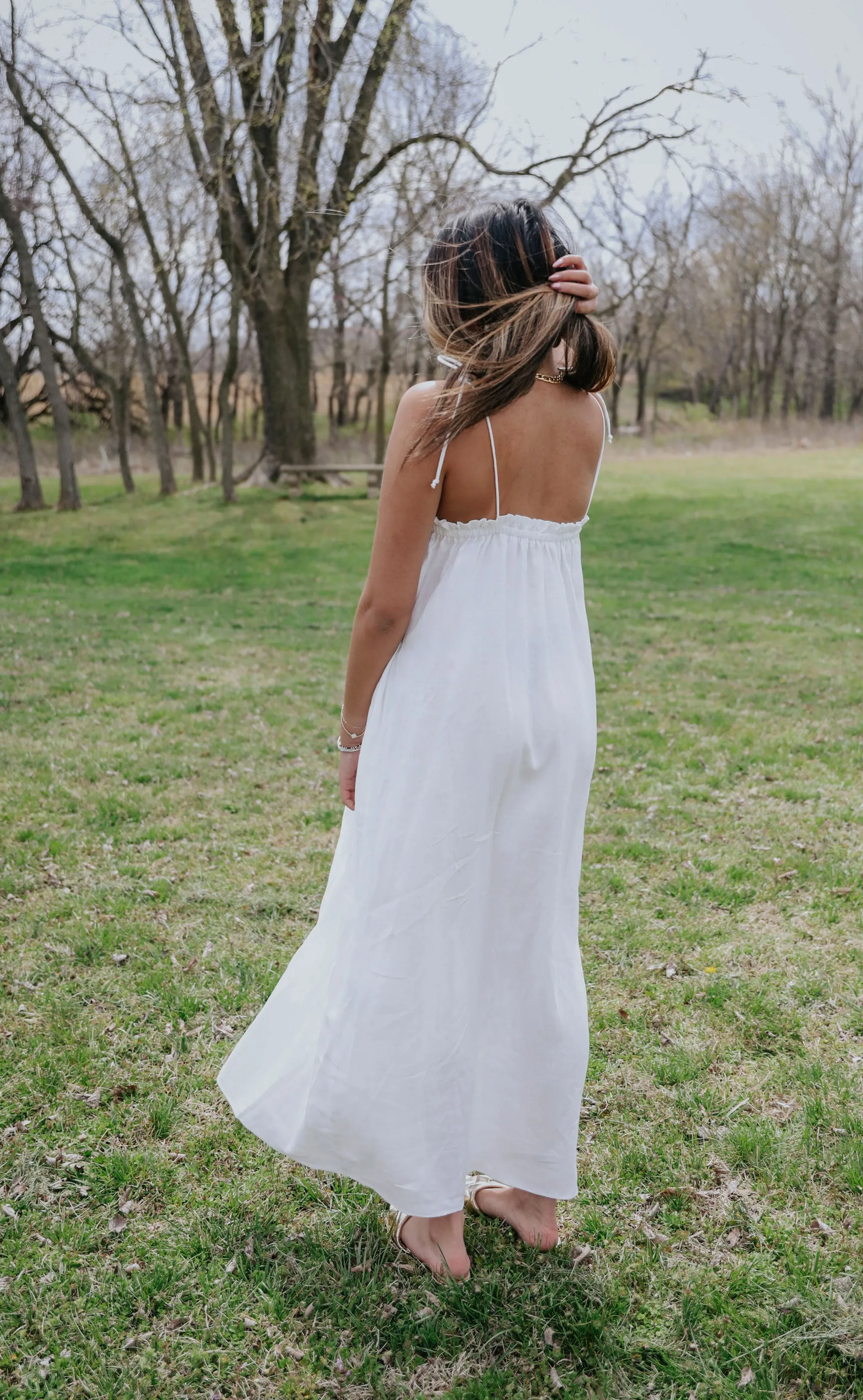 show me your mumu: angel maxi dress - white linen