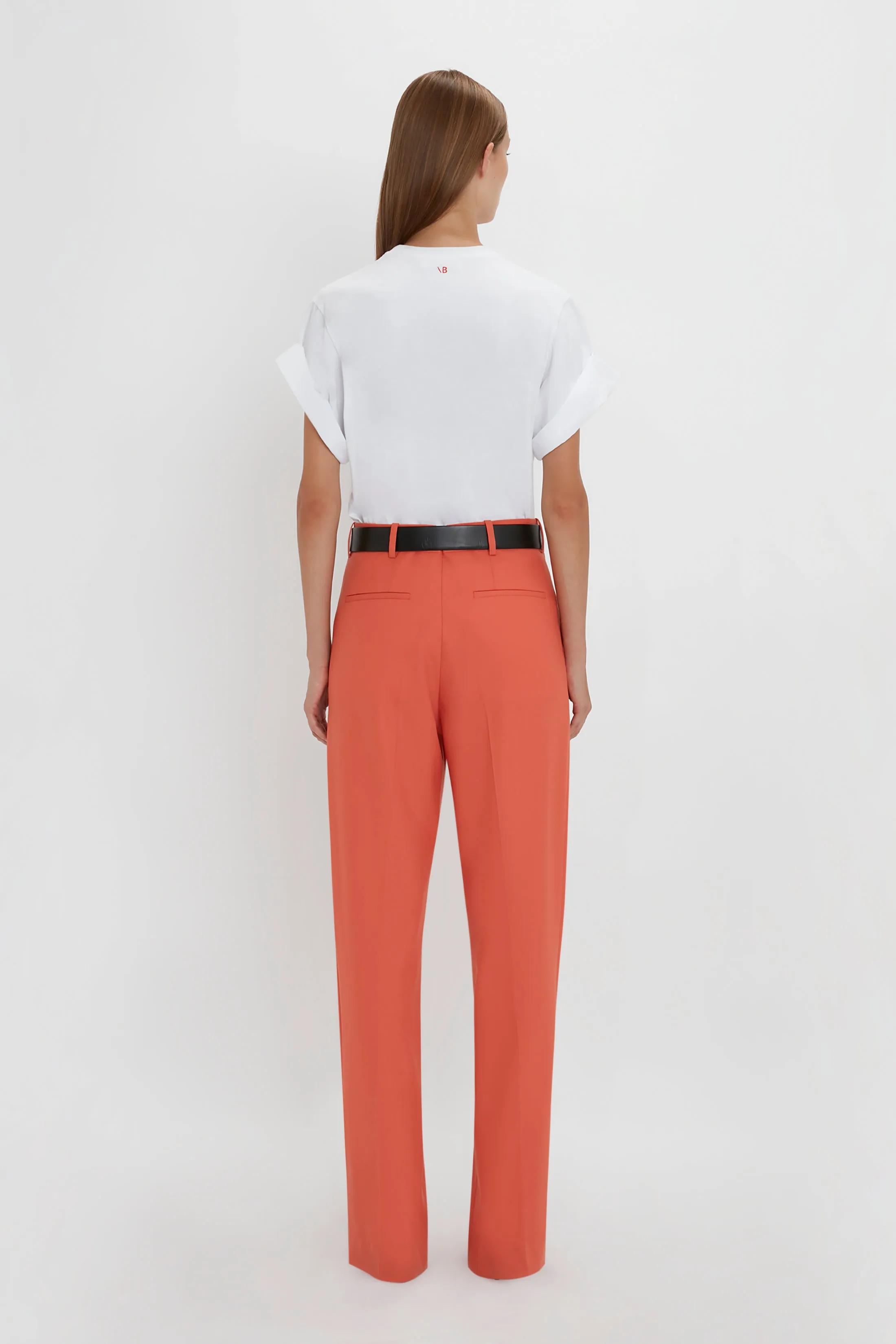 Single Pleat Trouser In Papaya