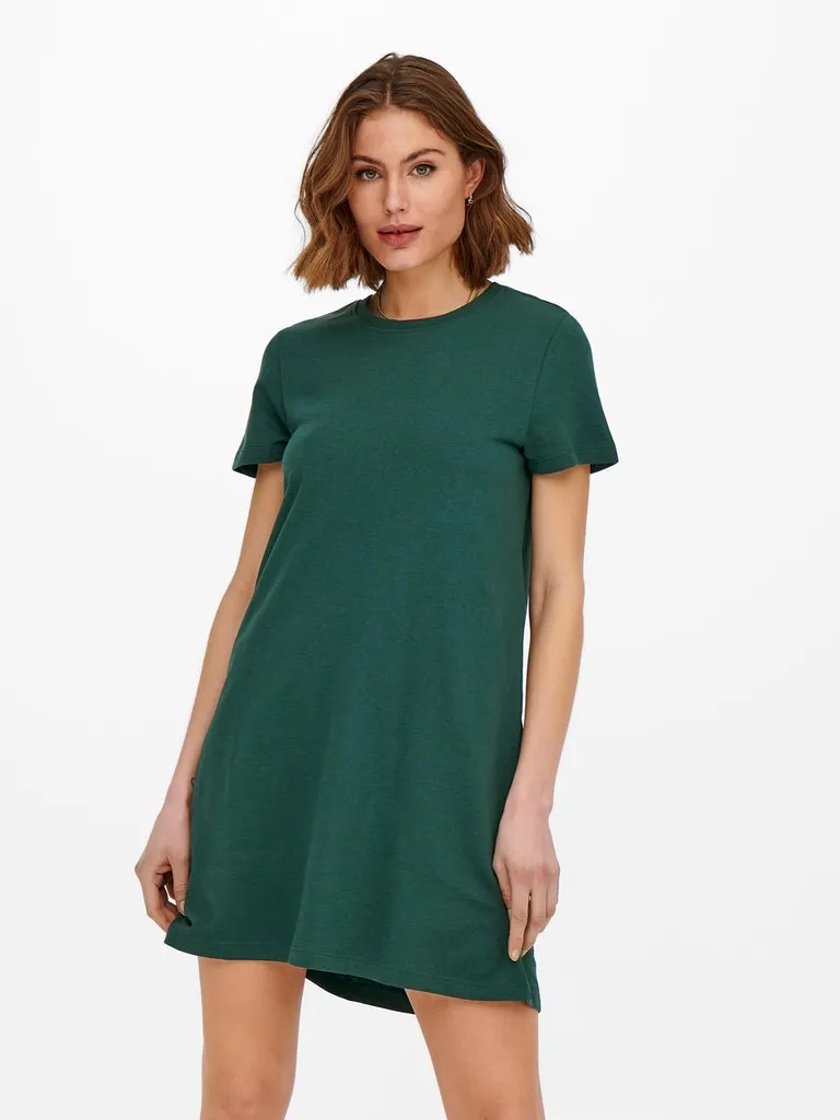 Soft Short Sleeve A Shape Cotton Dress