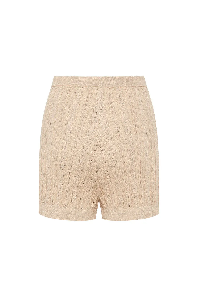 Spell & The Gypsy Frenchie Rib Shorts Champagne