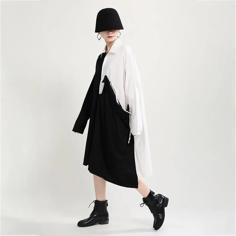 Tozen Long Sleeve Oversized Shirt Dress