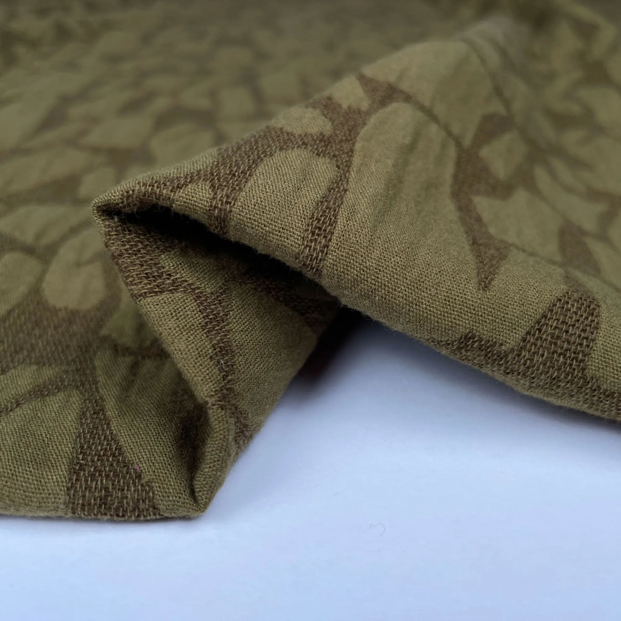 Weston Linen Cotton Jacquard in Olive