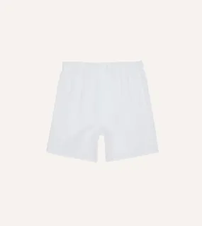 White Cotton Poplin Boxer Shorts