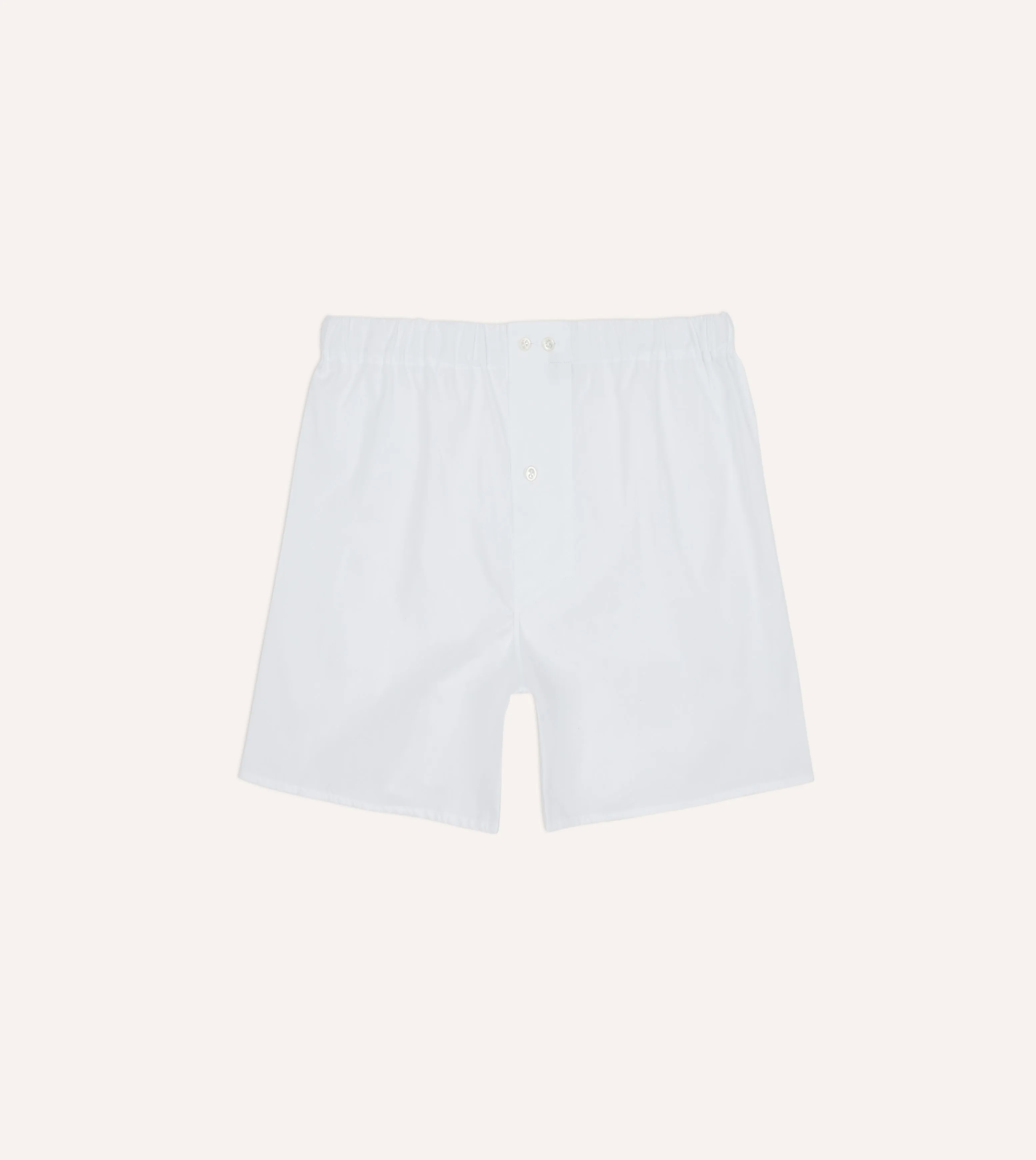 White Cotton Poplin Boxer Shorts