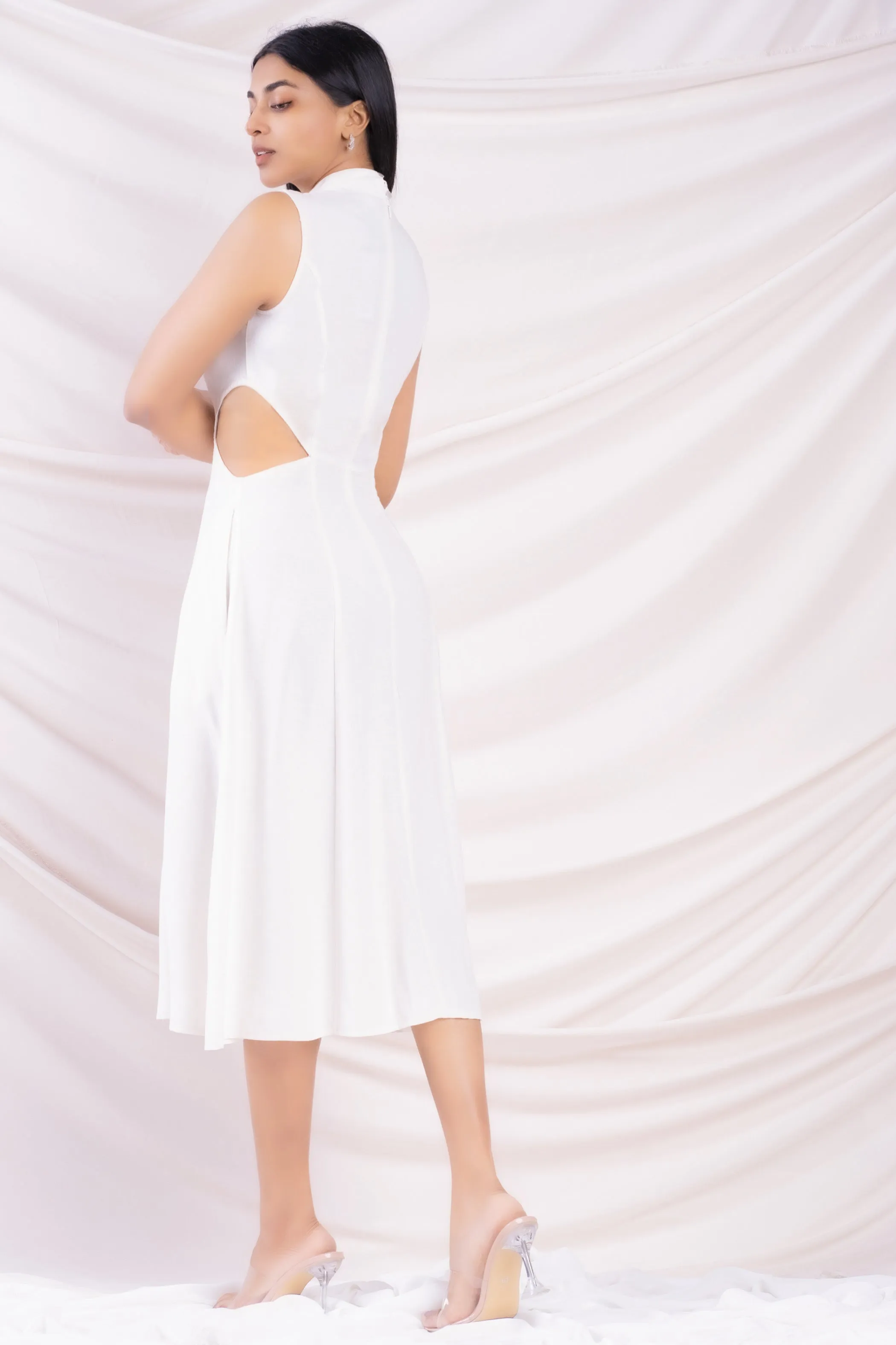 White Cut-Out Detail Dress