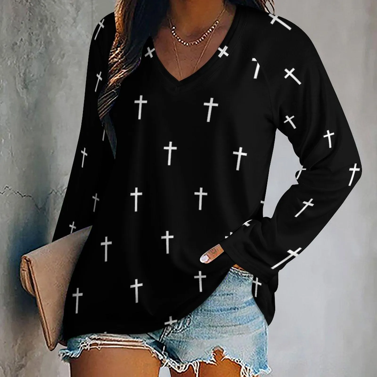 Women's Long Sleeve Loose Tee (TLREV2) Long sleeve loose tee