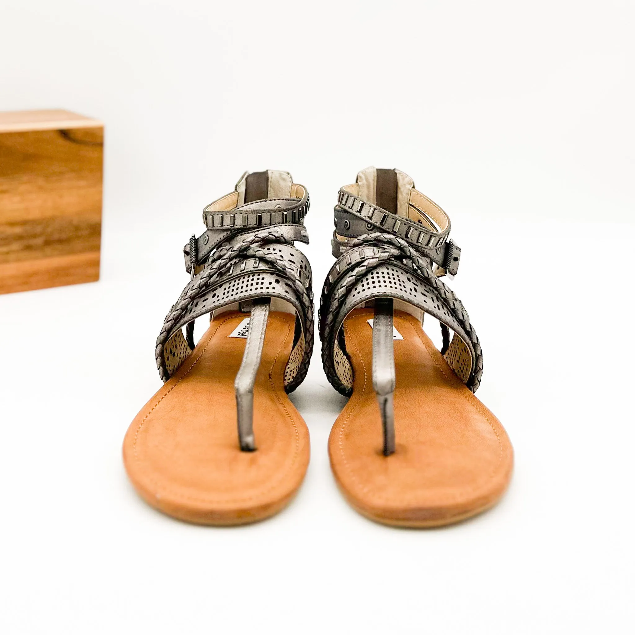 Xandra Sandal in Metallic Grey