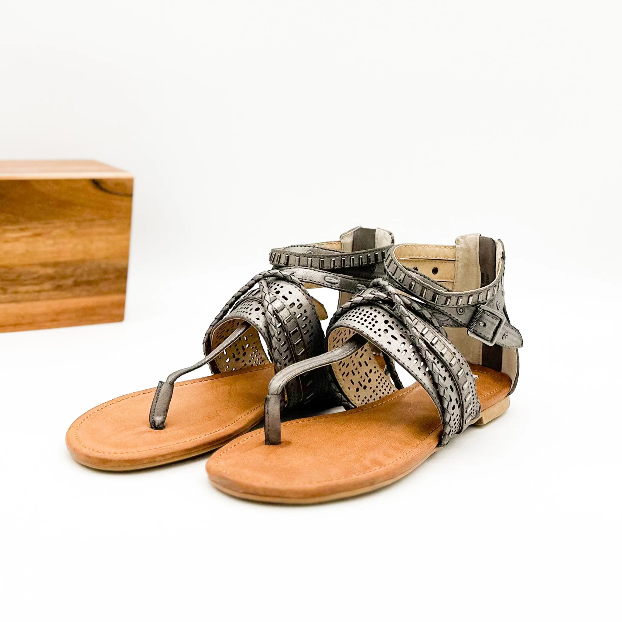 Xandra Sandal in Metallic Grey