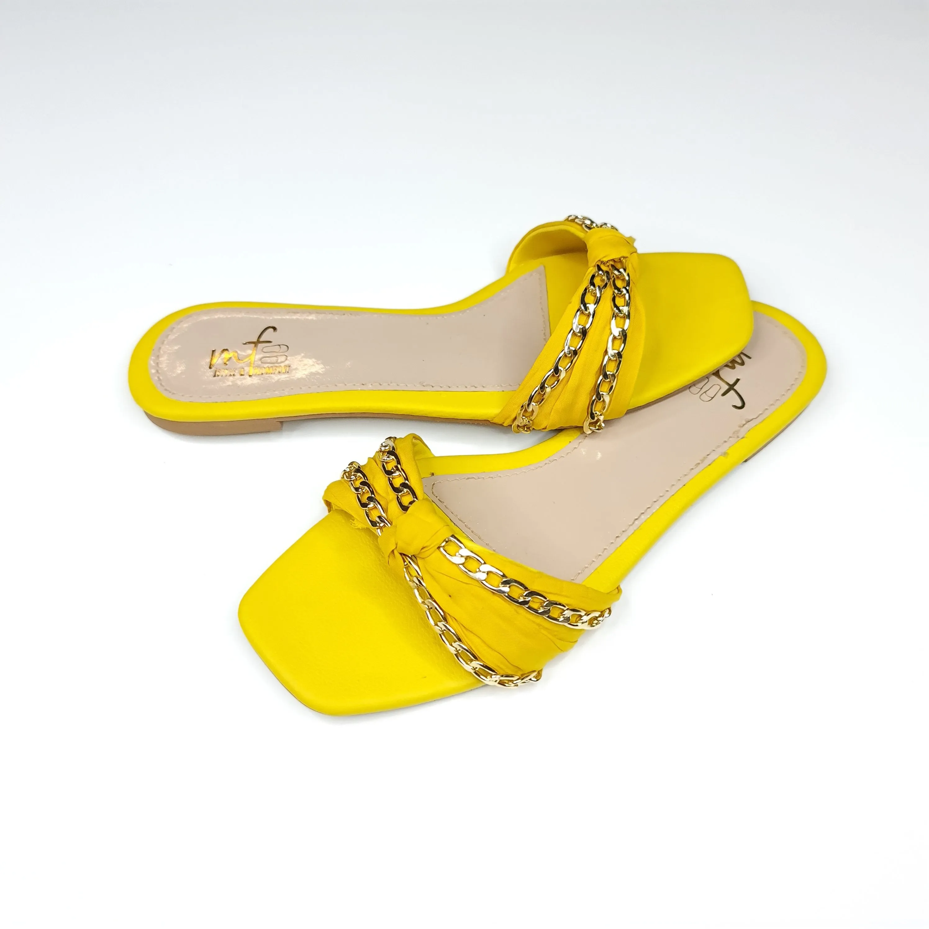 Yellow Chain Slippers